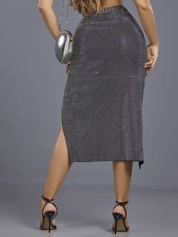 Saia Midi Sexy Conceito com Fenda Pit Bull Jeans