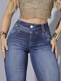 CALÇA FEMININA PIT BULL JEANS SOFISTICADA SKINNY CLÁSSICA CONFORTO CASUAL
