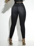 CALÇA FEMININA SKINNY COM DESTROYED ESTILOSA EMPINA BUMBUM