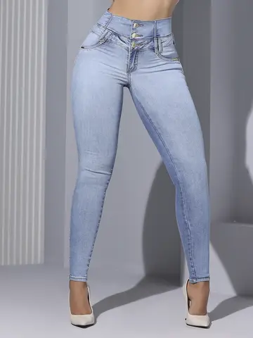 CALÇA FEMININA CINTURA PERFEITA COM ZÍPER NO CÓS PODEROSA MODELADORA ELEGANTE