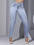 CALÇA FEMININA CINTURA PERFEITA COM ZÍPER NO CÓS PODEROSA MODELADORA ELEGANTE