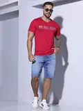 CAMISETA MASCULINA GOLA V COM LOGOMANIA PIT BULL JEANS SOFISTICADO