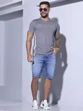 CAMISETA MASCULINA GRAFITE PIT BULL JEANS GOLA V ESTILO ATEMPORAL