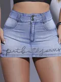 SHORT SAIA CURTO PIT BULL JEANS MODERNO E ELEGANTE COM BORDADO MANUAL