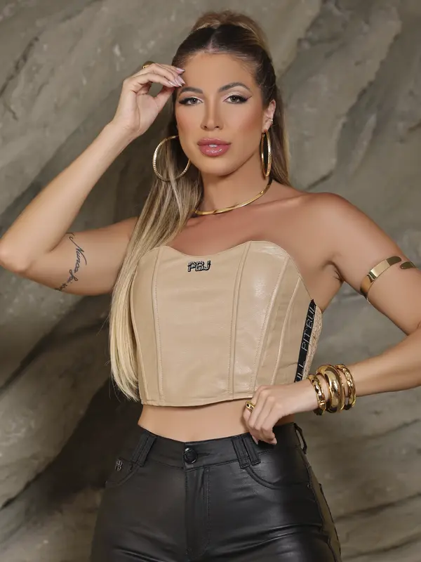 CORSET TOMARA QUE CAIA COURINO PIT BULL JEANS SENSUAL E ELEGANTE