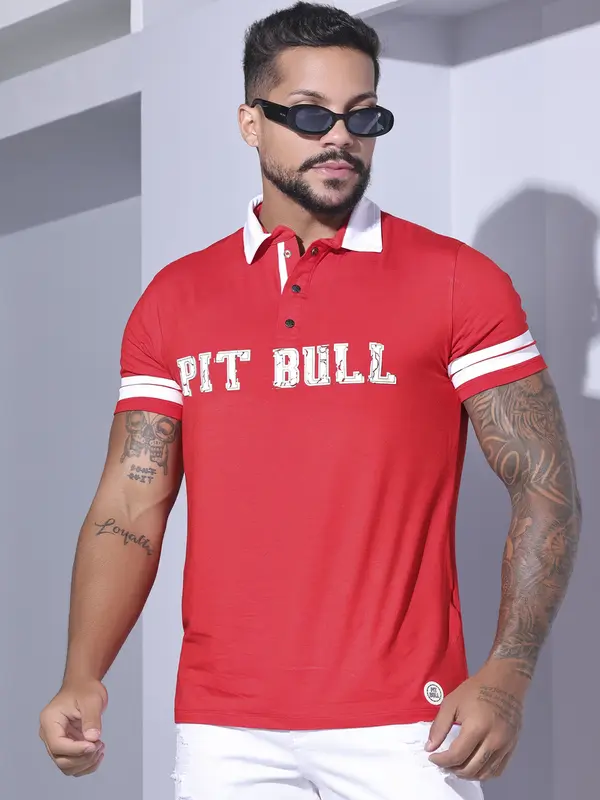 CAMISA POLO MASCULINA ELEGANTE E CONFORTÁVEL COM ESTAMPA PIT BULL