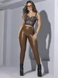 CALÇA MONTARIA COURINO FEMININA CINTURA ALTA PIT BULL JEANS MODERNA