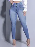 CALÇA FEMININA PIT BULL JEANS CINTURA PERFEITA COM BRILHOS MODELADORA