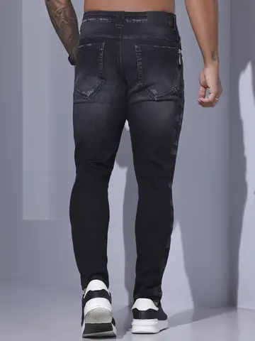 CALÇA MASCULINA COM ESCRITA PIT BULL JEANS A LASER MODERNO E ESTILOSO
