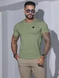 CAMISETA MASCULINA GOLA O PIT BULL JEANS CASUAL VERSÁTIL