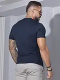 CAMISETA MASCULINA GOLA O PIT BULL JEANS CASUAL VERSÁTIL