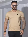 CAMISETA MASCULINA GOLA O PIT BULL JEANS CASUAL VERSÁTIL