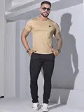 CAMISETA MASCULINA GOLA O PIT BULL JEANS CASUAL VERSÁTIL