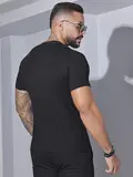 CAMISETA MASCULINA GOLA O PIT BULL JEANS CASUAL VERSÁTIL