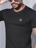 CAMISETA MASCULINA GOLA O PIT BULL JEANS CASUAL VERSÁTIL