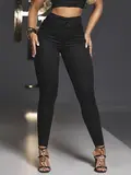 CALÇA FEMININA PRETA ELEGANTE CINTURA PERFEITA MODELADORA PIT BULL JEANS