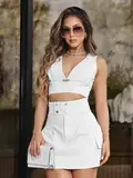 CONJUNTO FEMININO SAIA E CROPPED EMPÓRIO PIT BULL FASHION E SOFISTICADO