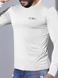 CAMISETA MASCULINA PIT BULL MANGA LONGA LISA CONFORTÁVEL E CASUAL