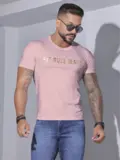 Camiseta Masculina com Logomania Pit Bull Jeans Casual e Estilosa