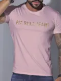 Camiseta Masculina com Logomania Pit Bull Jeans Casual e Estilosa