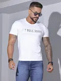 Camiseta Masculina com Logomania Pit Bull Jeans Casual e Estilosa