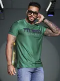 CAMISETA MASCULINA VERDE PIT BULL AUTÊNTICA E CONFORTÁVEL