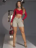 CROPPED MANGA LONGA PIT BULL JEANS COM DETALHES FASHION E DECOTE V