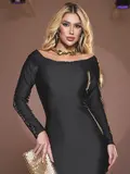 VESTIDO FEMININO OMBRO A OMBRO CURTO E ELEGANTE PIT BULL JEANS FASHION