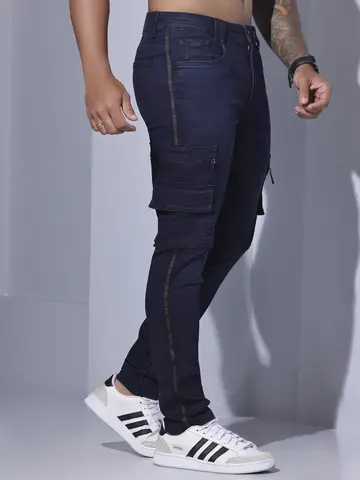 CALÇA CARGO MASCULINA PIT BULL JEANS ESTILO ÚNICO COM DETALHES EM ZÍPER