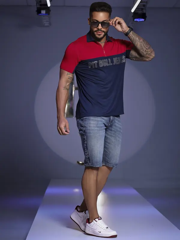 POLO MASCULINA PIT BULL JEANS COM DESIGN MODERNO E ESTILOSO