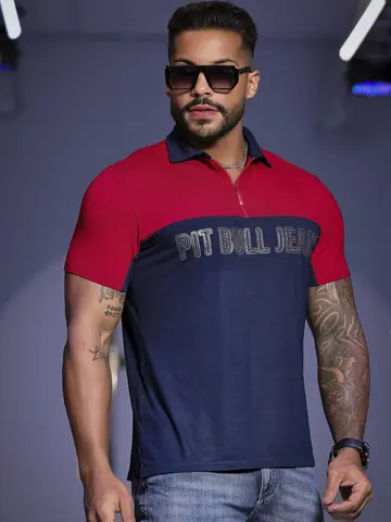 POLO MASCULINA PIT BULL JEANS COM DESIGN MODERNO E ESTILOSO