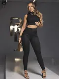 CROPPED PIT BULL CONCEITO GLAMOUROSO E ATRAENTE COM BRILHOS FASHION