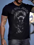CAMISETA MASCULINA PRETA EXCLUSIVA COM ATITUDE NA ESTAMPA PIT BULL