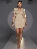 VESTIDO FEMININO CASUAL COM CAPUZ E ZÍPER FRONTAL PIT BULL JEANS