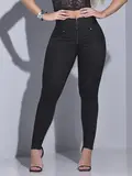 CALÇA FEMININA MODELADORA PIT BULL JEANS COM CÓS LARGO ELÁSTICO E ZÍPER