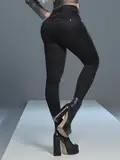 CALÇA FEMININA MODELADORA PIT BULL JEANS COM CÓS LARGO ELÁSTICO E ZÍPER