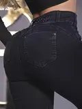 CALÇA FEMININA PIT BULL JEANS COM BOTÕES LATERAIS E CAIMENTO IRRESISTÍVEL