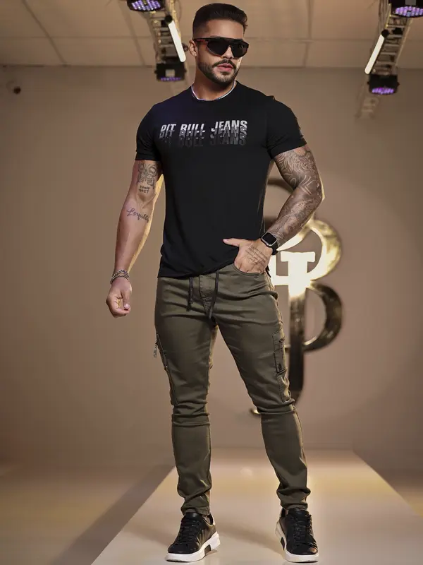 CALÇA JOGGER CARGO MASCULINA CONFORTÁVEL E ESTILOSA PIT BULL JEANS