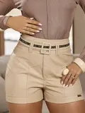 SHORT COURINO FEMININO FASHION E ATRAENTE COM CINTO EMPÓRIO PIT BULL