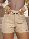 SHORT COURINO FEMININO FASHION E ATRAENTE COM CINTO EMPÓRIO PIT BULL