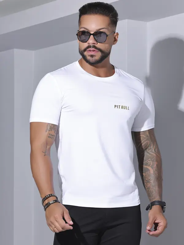 Camiseta Masculina Gola O Pit Bull Jeans Casual e Sofisticada