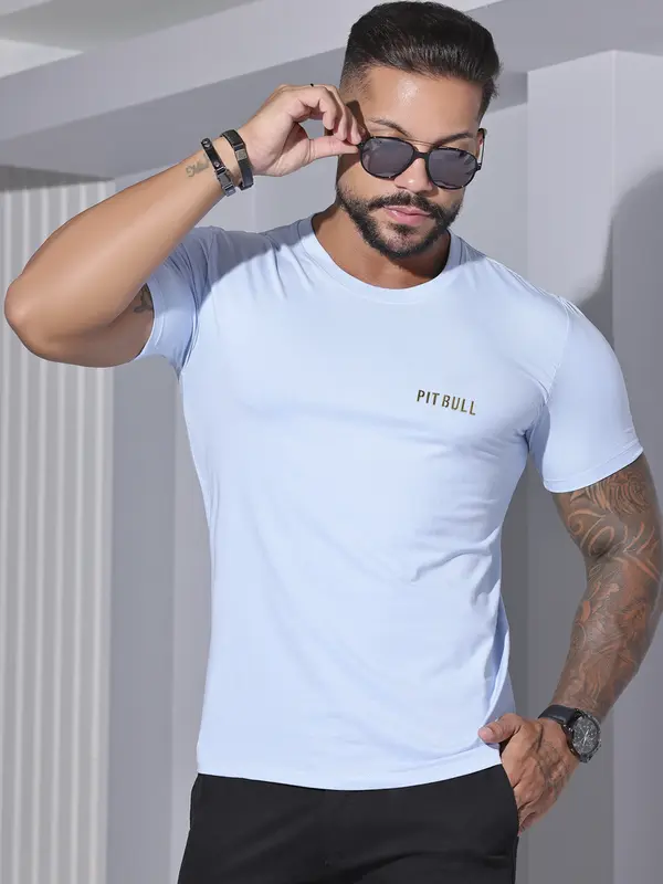 Camiseta Masculina Gola O Pit Bull Jeans Casual e Sofisticada