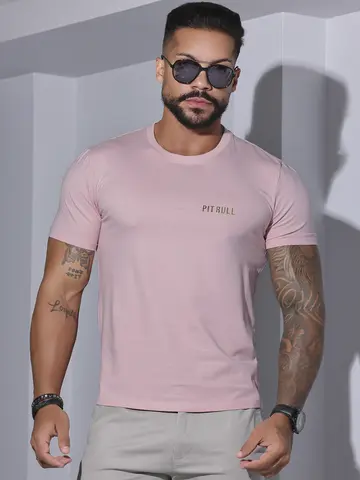 CAMISETA MASCULINA LISA PIT BULL JEANS CASUAL E CONFORTÁVEL