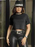 T-SHIRT FEMININA CASUAL E ESTILOSA EMPÓRIO PIT BULL COM STRASS