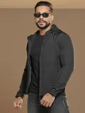 JAQUETA MASCULINA COM CAPUZ PIT BULL JEANS MODERNA COM ZÍPER E BOLSOS
