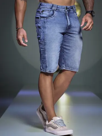 BERMUDA MASCULINA CASUAL PIT BULL JEANS CONFORTÁVEL E CLÁSSICA