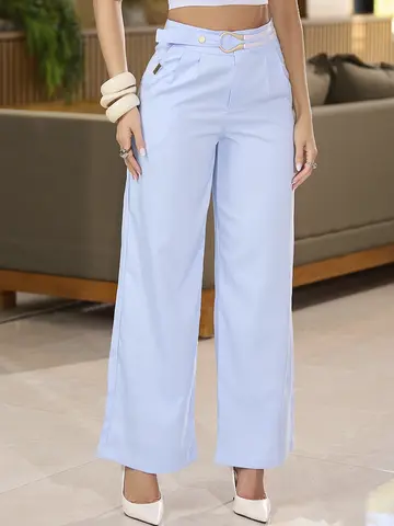 CALÇA FEMININA FLARE DESPOJADA E ELEGANTE CINTURA ALTA EMPÓRIO PIT BULL