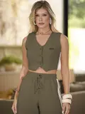 CONJUNTO ELEGANTE COLETE E CALÇA EMPÓRIO PIT BULL MODERNO E CONFORTÁVEL