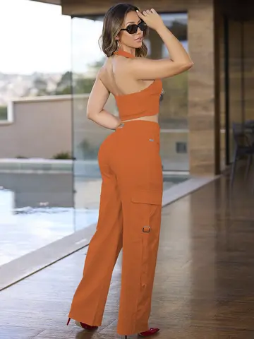 CONJUNTO FEMININO ESTILOSO CALÇA E COLETE VERSÁTIL EMPÓRIO PIT BULL