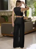 CONJUNTO FEMININO CROPPED E CALÇA PANTALONA SOFISTICADO EMPÓRIO PIT BULL